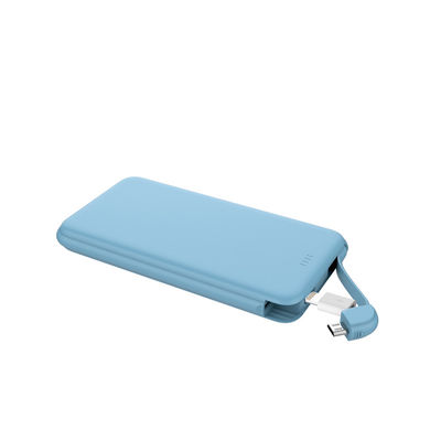 डुअल USB आउटपुट 186g 14mm इनबिल्ट केबल पावर बैंक है