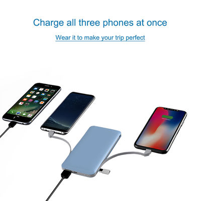 इनबिल्ट केबल 10000mAh 210g अल्ट्रा स्लिम पावर बैंक