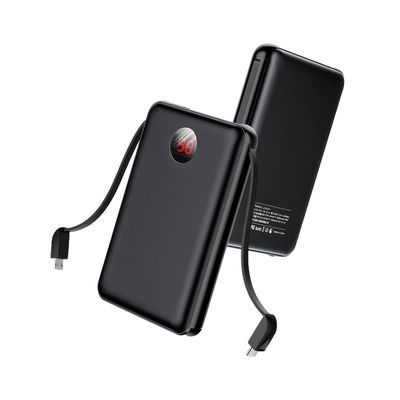 Android के लिए एलसीडी डिस्प्ले इनबिल्ट केबल पावर बैंक 10000mAh